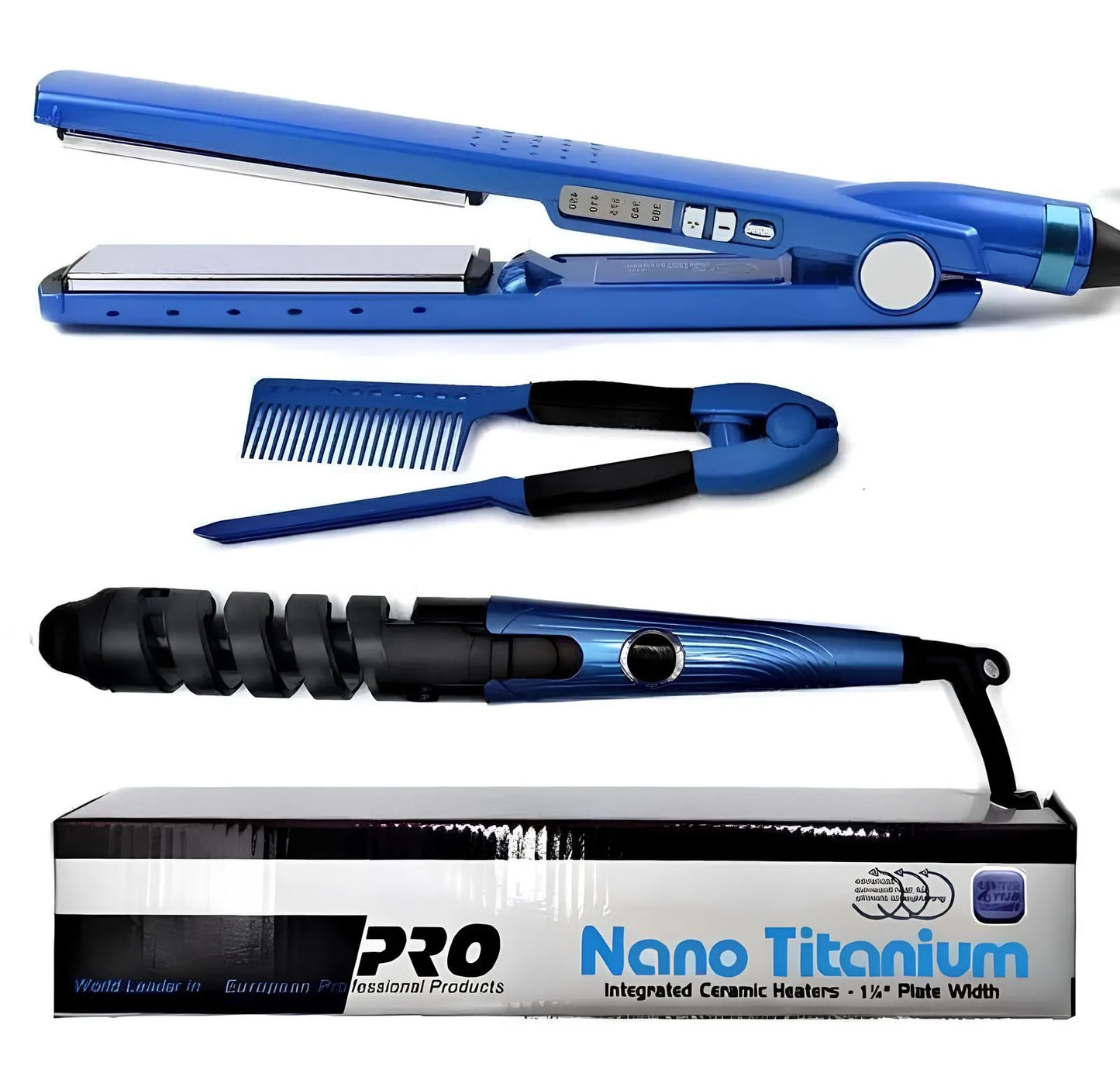 Kit de Alisadora, Rizadora y Peine 3 en 1 PRO – Cabello Liso, Rizos Perfectos en Minutos - HOUSKYCHILE