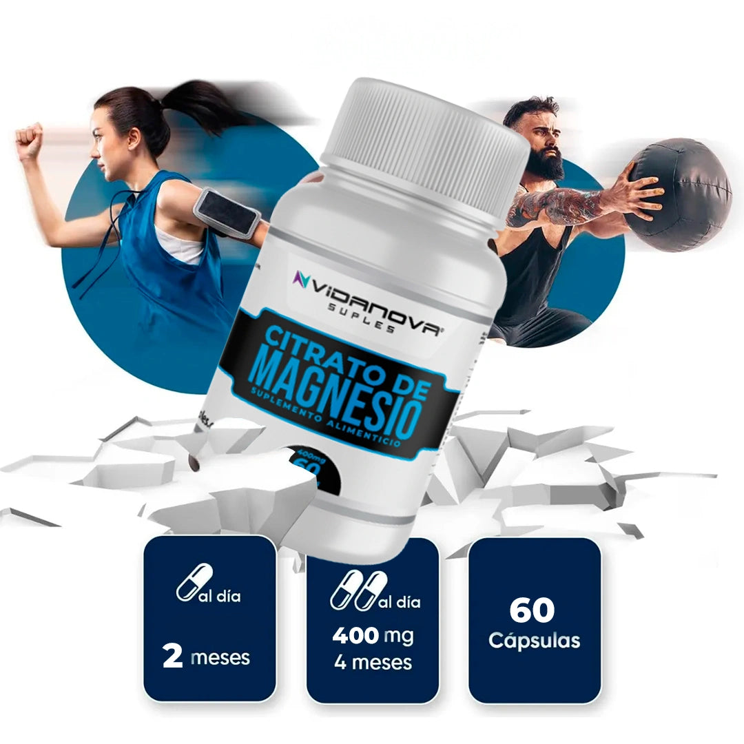 Citrato de Magnesio 400 mg – 60 cápsulas | Vidanova® Suples - HOUSKYCHILE