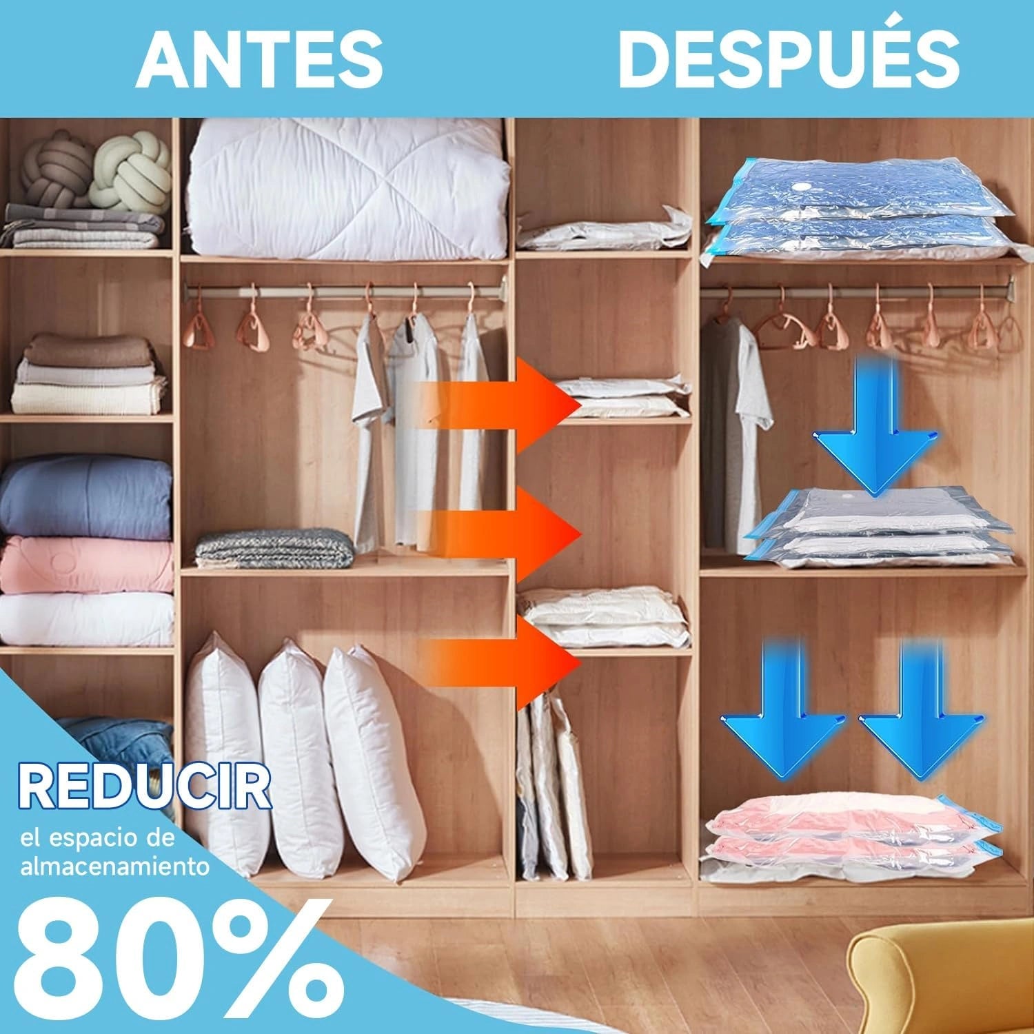 Compresor Eléctrico + 2 Bolsas Grandes al Vacío Reutilizables ¡De Regalo! 🎁 - HOUSKYCHILE