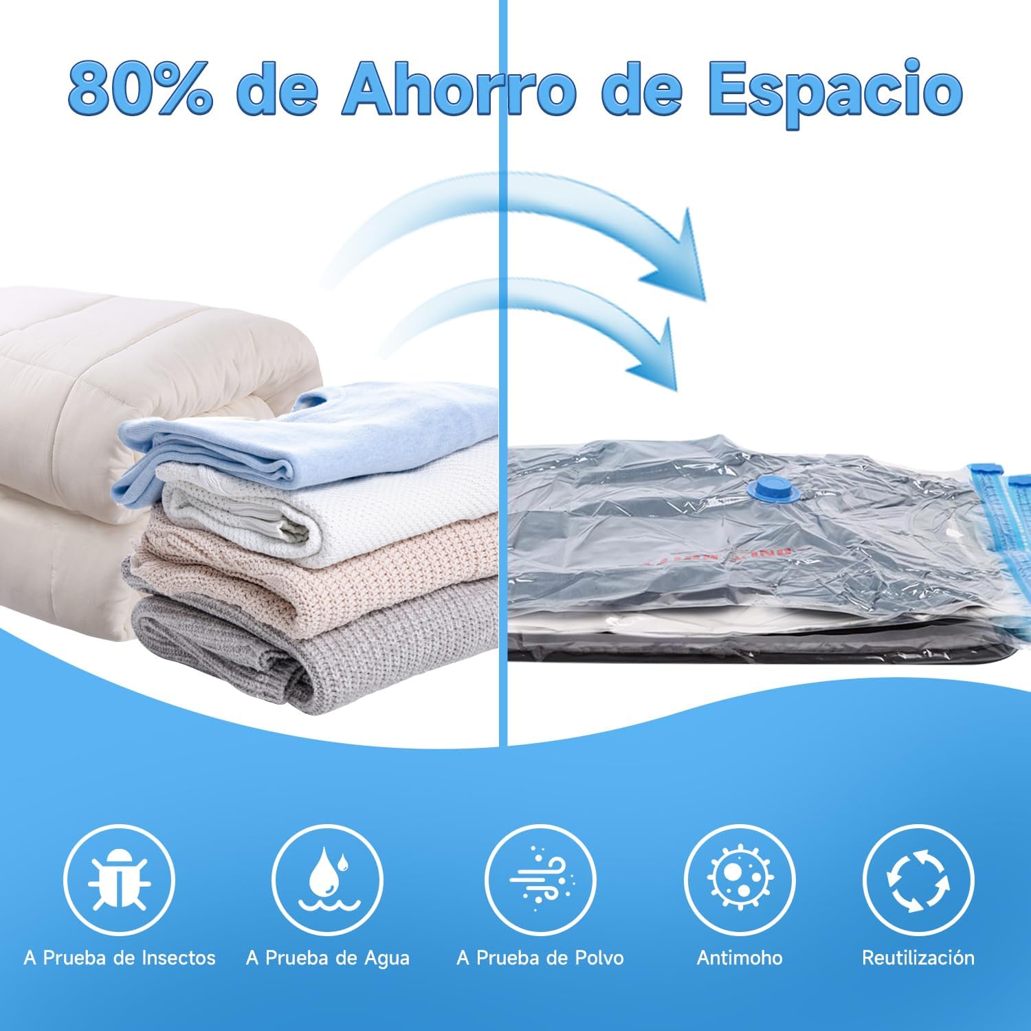 Compresor Eléctrico + 2 Bolsas Grandes al Vacío Reutilizables ¡De Regalo! 🎁 - HOUSKYCHILE