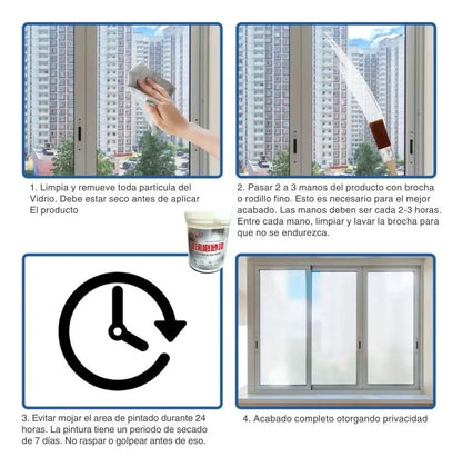 Pintura de Vidrio Esmerilado® - Privacidad y Estilo en Ventanas, Puertas y Oficinas - HOUSKYCHILE