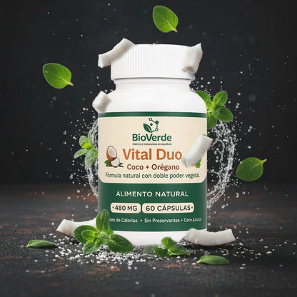 Vital Duo BioVerde – Aceite de Coco + Orégano en Cápsulas 🥥🌿 - HOUSKYCHILE
