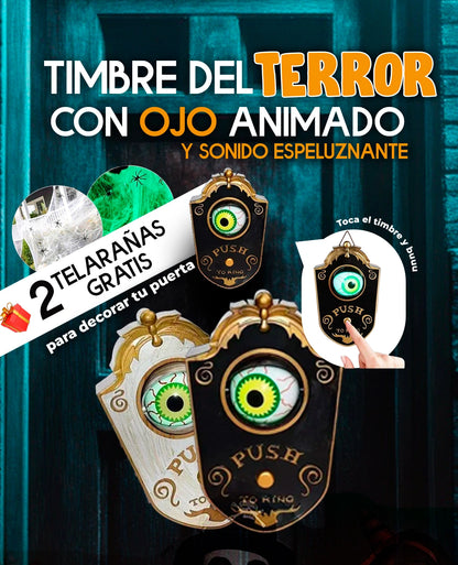 ScareEye™ - Timbre del Terror 👁️ + 2 Telarañas Gratis 🎃 Asusta a quien toque tu puerta - HOUSKYCHILE