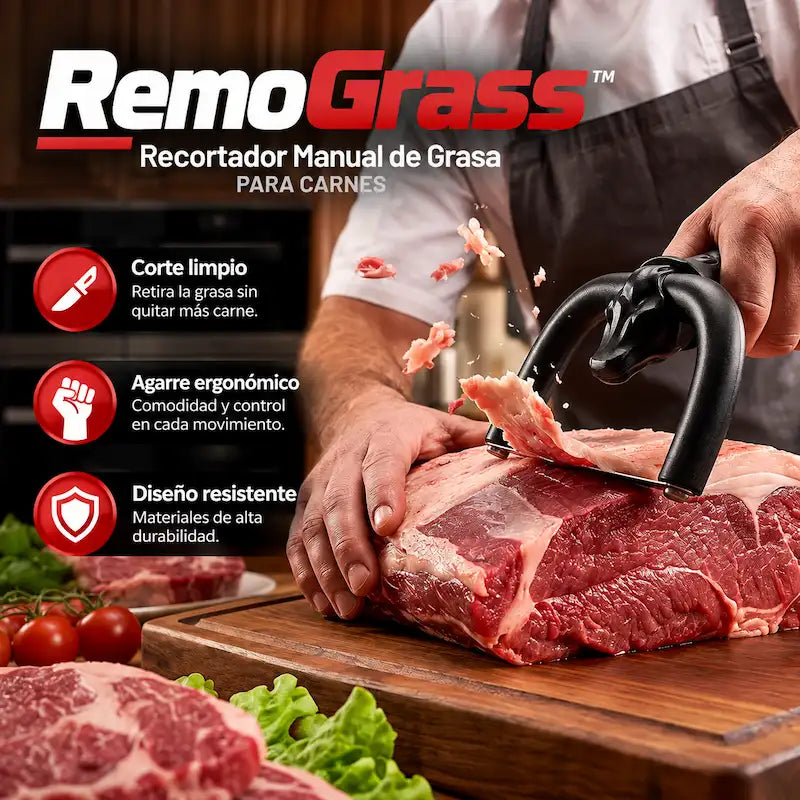 RemoGrass™ | Cortador de Grasa y Piel para Carnes y Pescados