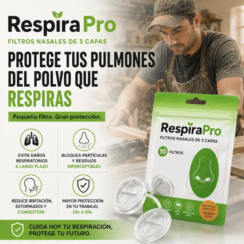 RespiraPro ™ | Filtros nasales de 3 capas contra polvo y partículas