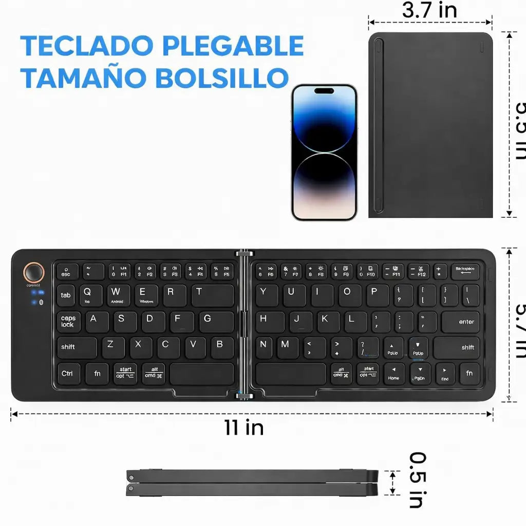 TECKNET | Teclado Plegable, Portátil para Celular, Tablet o PC - HOUSKYCHILE