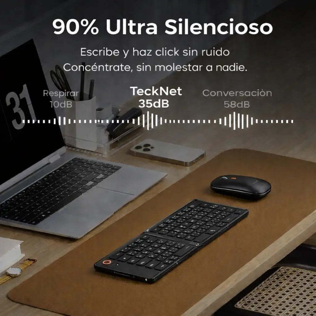 TECKNET | Teclado Plegable, Portátil para Celular, Tablet o PC - HOUSKYCHILE