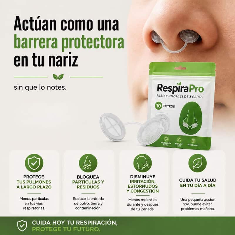 RespiraPro ™ | Filtros nasales de 3 capas contra polvo y partículas