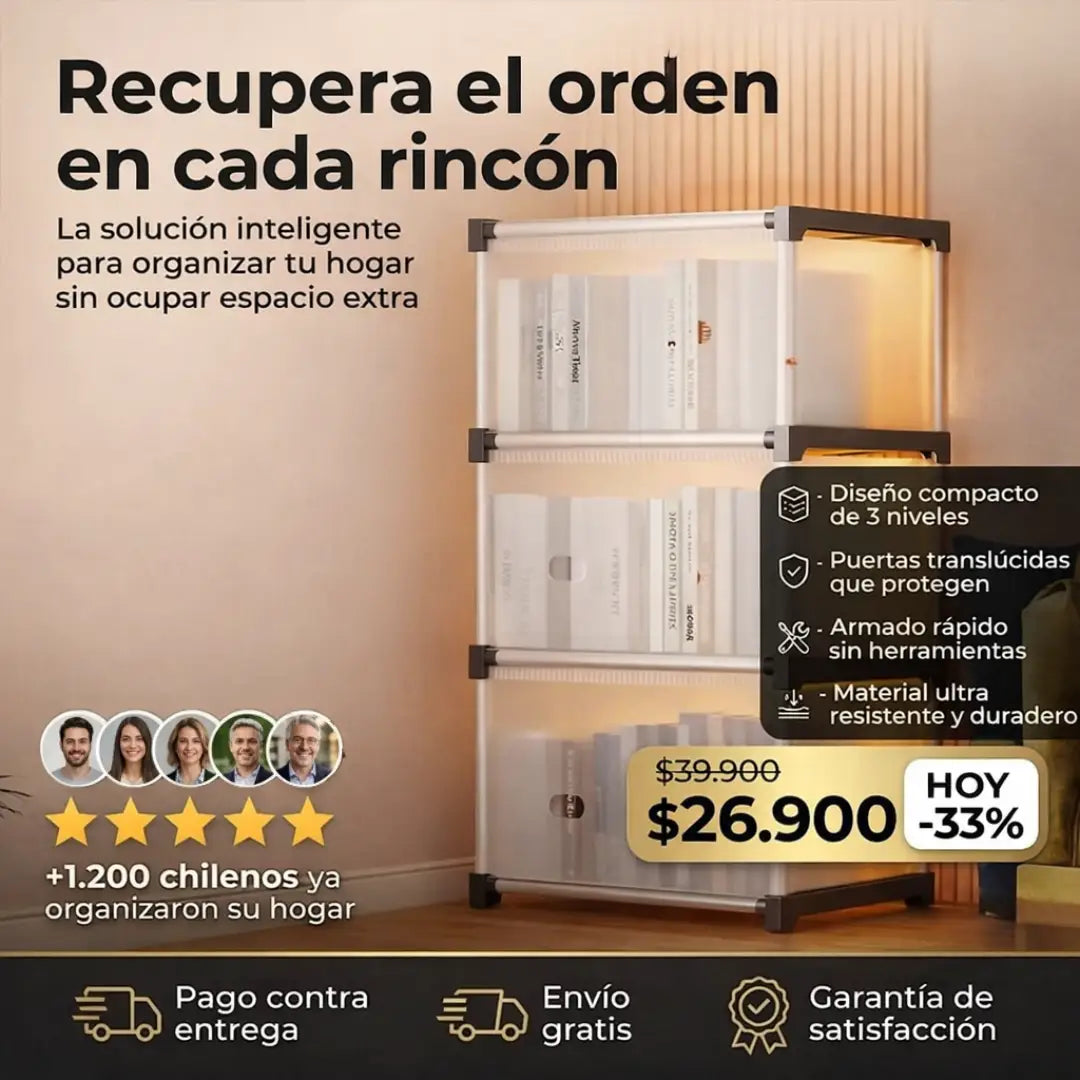 🏡MaxiOrden™- Organizador Multifuncional Apilable 3 Niveles - HOUSKYCHILE
