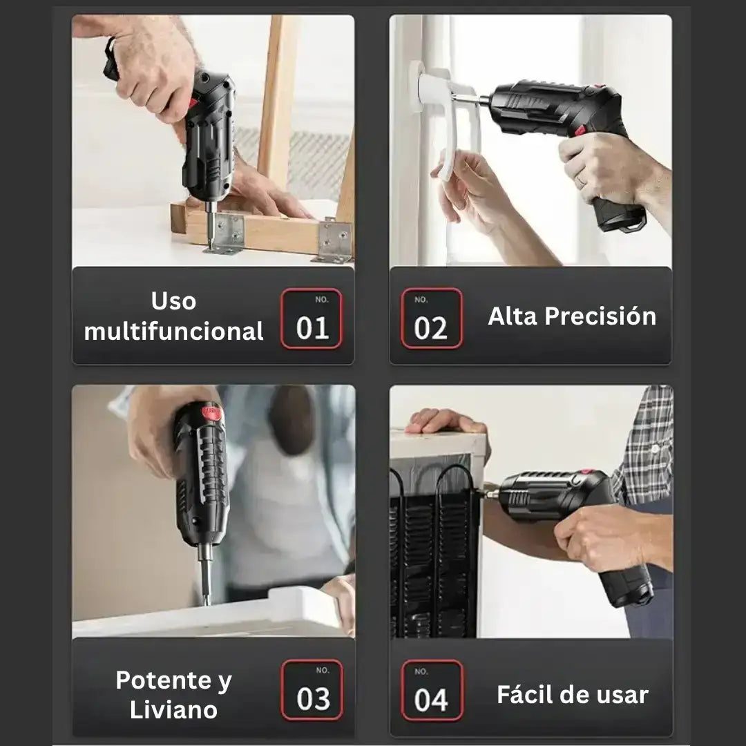 FixPro ®| Destornillador Eléctrico Potente y Multifuncional — ¡Arma y desarma en segundos! - HOUSKYCHILE