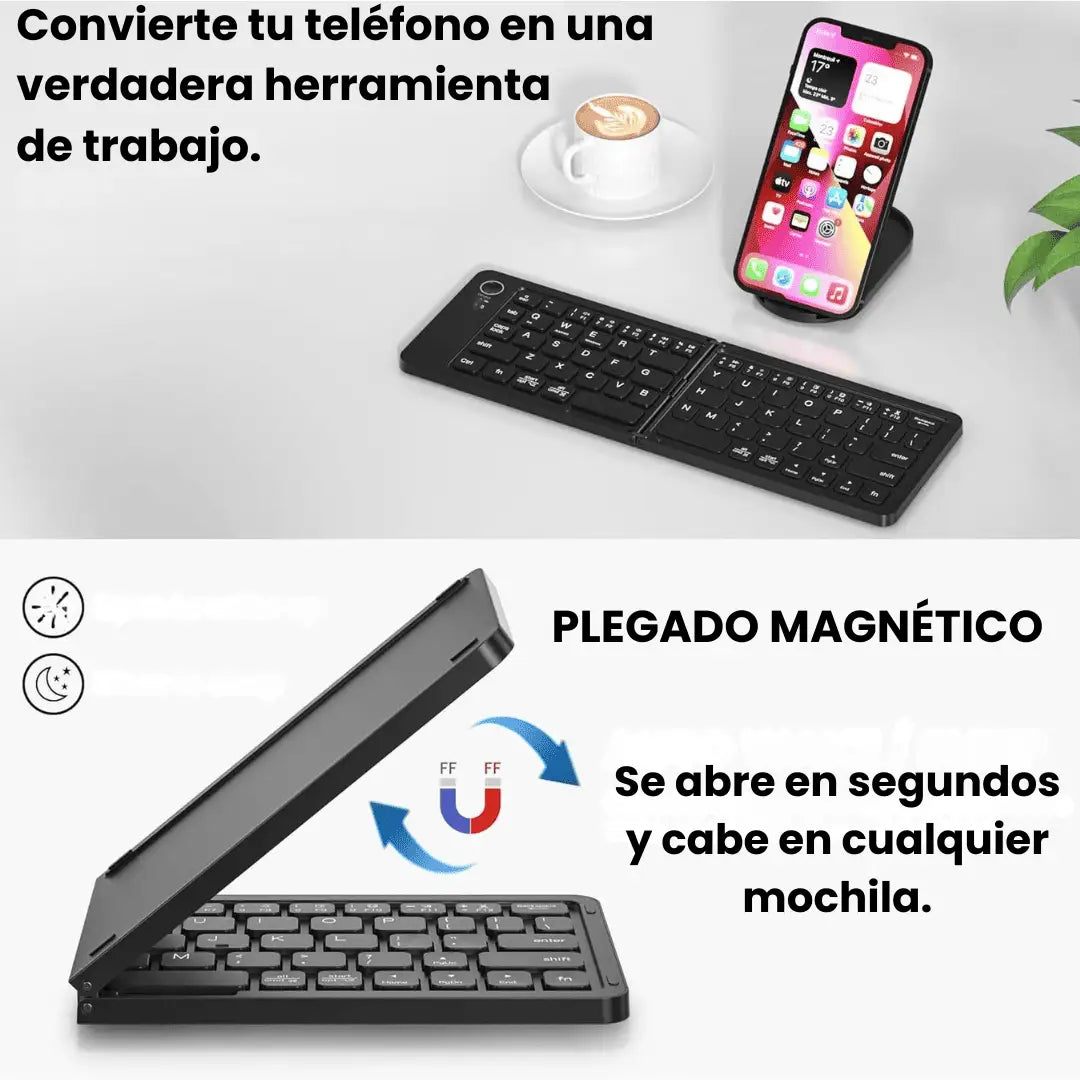 TECKNET | Teclado Plegable, Portátil para Celular, Tablet o PC - HOUSKYCHILE
