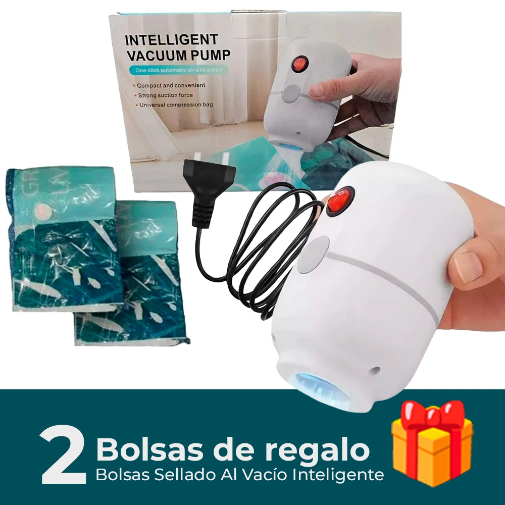 Compresor Eléctrico + 2 Bolsas Grandes al Vacío Reutilizables ¡De Regalo! 🎁 - HOUSKYCHILE