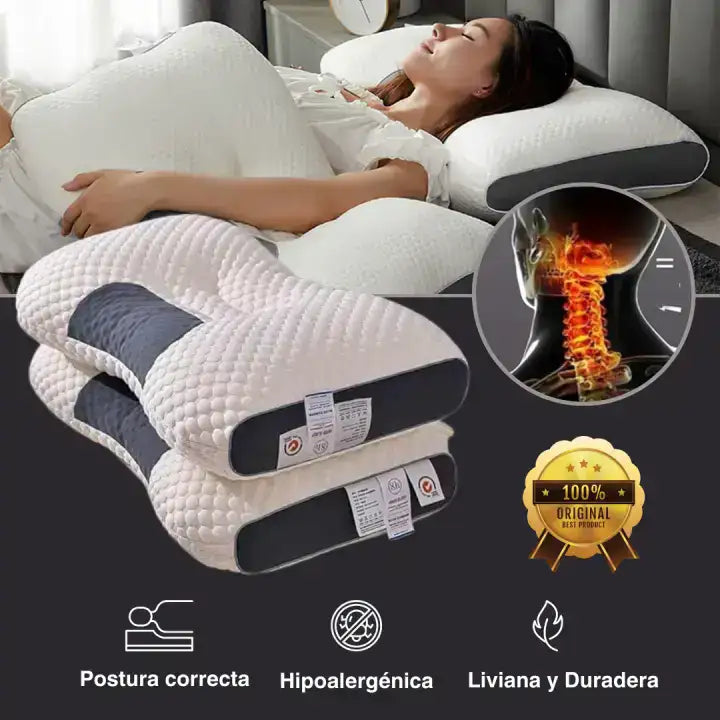 KIT ORTOPÉDICO: ALMOHADA CERVICAL + COJÍN SOPORTE PIERNAS - HOUSKYCHILE