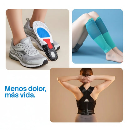 ⭐ Pack Anti Fatiga Premium - Compresión de pantorrillas – Plantillas – Corrector de postura