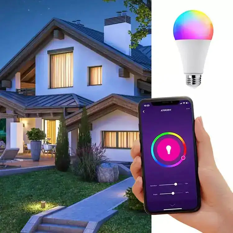 Pack Hogar Inteligente| Ampolleta LED WiFi RGB Maxwell E27+ Mini Cámara Espía HD con Visión Nocturna - HOUSKYCHILE