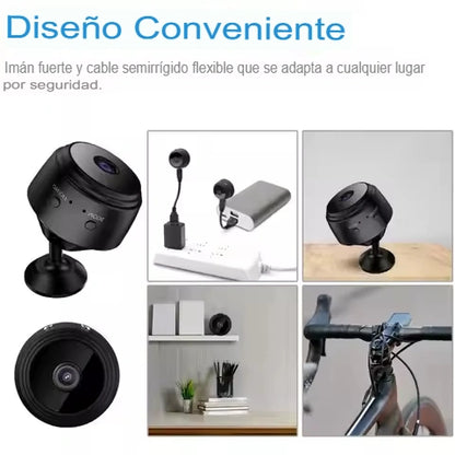 Pack Hogar Inteligente – Mini Cámara Espía 1080p con Visión Nocturna + Ampolleta LED WiFi RGB Maxwell E27 - HOUSKYCHILE