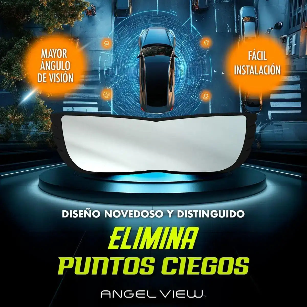 Máxima Visión 360° – Espejo Retrovisor Gran Angular que Elimina los Puntos Ciegos