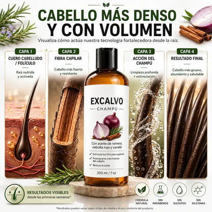 Excalvo | |Ayuda a reducir la caída del cabello y recuperar la densidad capilar