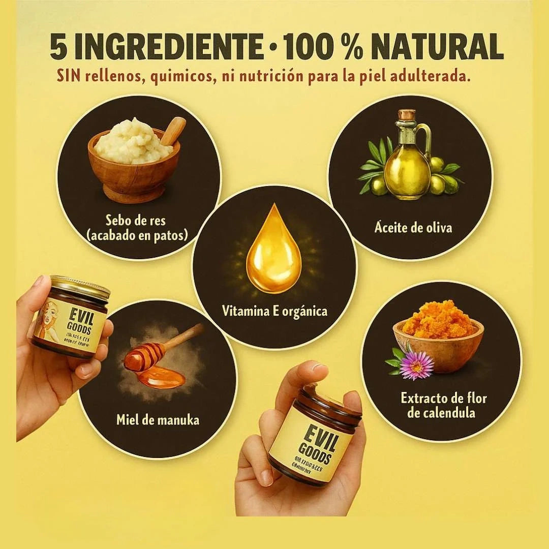 Crema Hidratante Natural con Sebo de Res y Miel