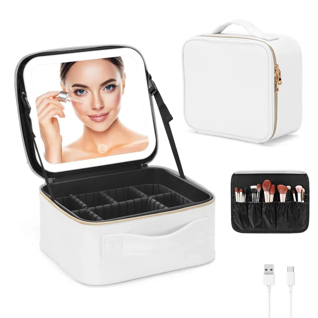 💖 Cosmetiquero Inteligente con Espejo y Luces LED | Ilumina tu Belleza en Cualquier Lugar - HOUSKYCHILE