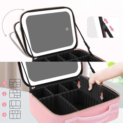 💖 Cosmetiquero Inteligente con Espejo y Luces LED | Ilumina tu Belleza en Cualquier Lugar - HOUSKYCHILE