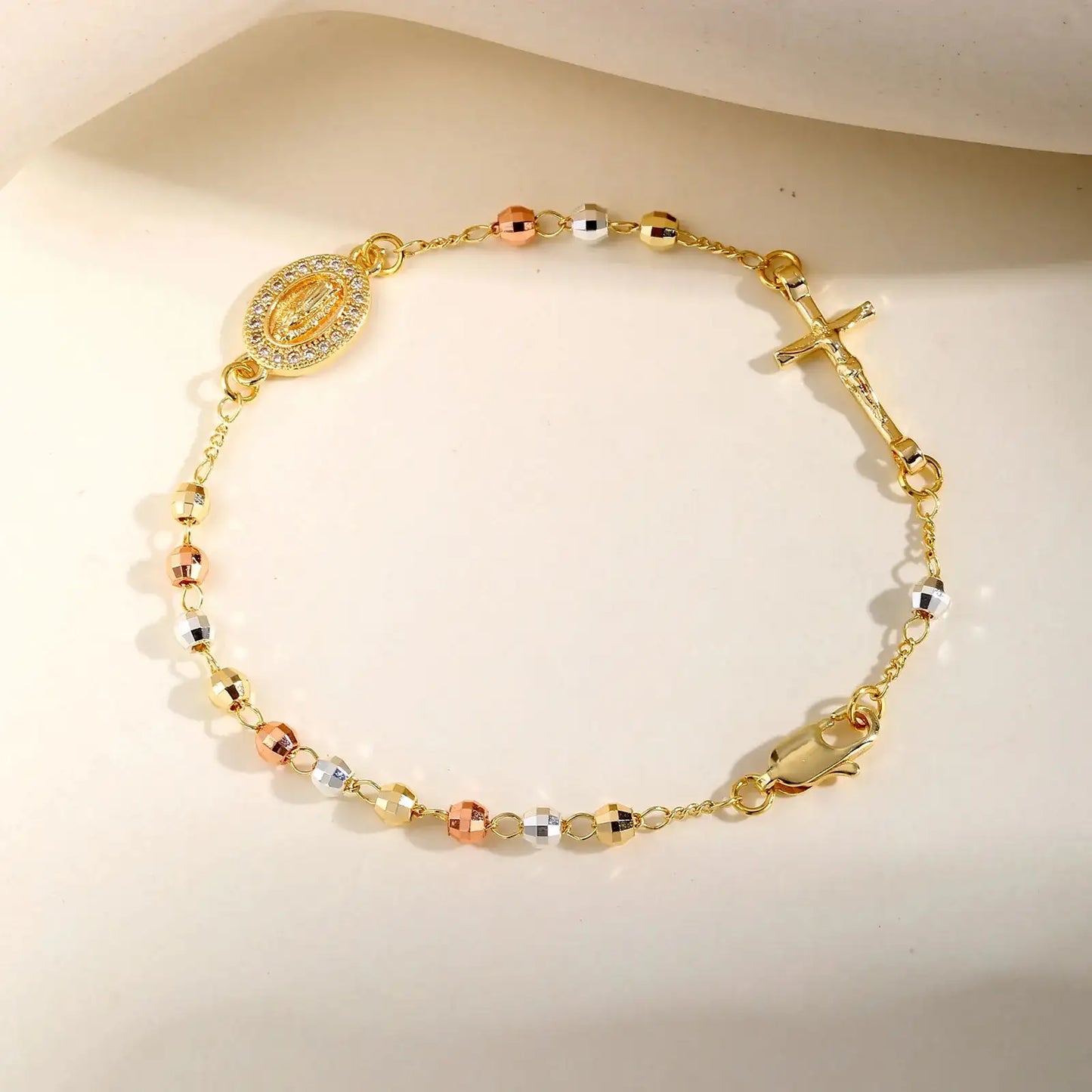 Ampara™ | Pulsera Rosario con Baño en Oro 14K (OFERTA 2X1)