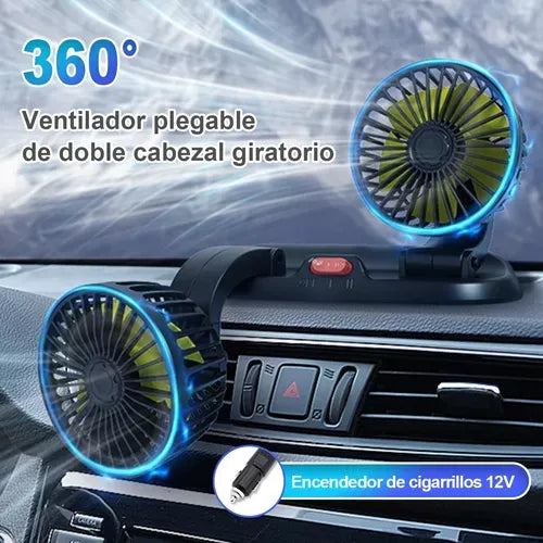 🚗 Ventilador Doble para Auto 360° – Aire fresco y comodidad en cada viaje - HOUSKYCHILE