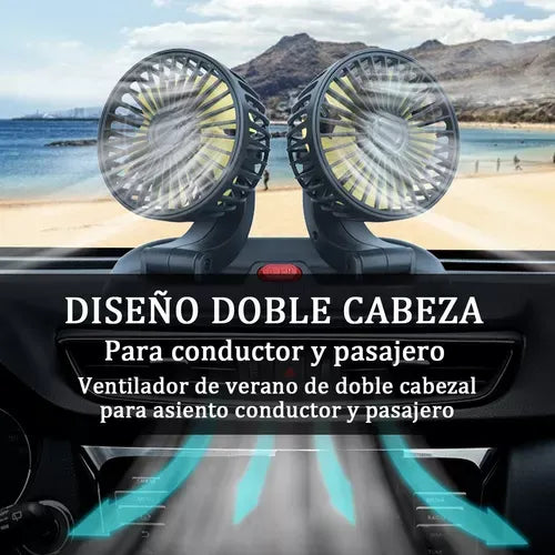 🚗 Ventilador Doble para Auto 360° – Aire fresco y comodidad en cada viaje - HOUSKYCHILE