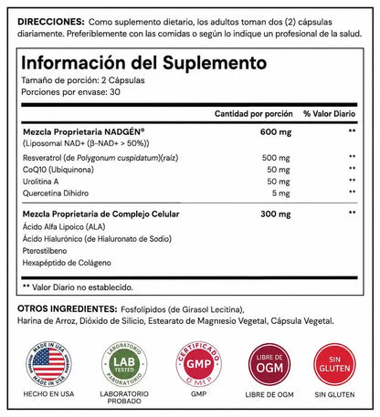 SELERB NAD+ FOR WOMAN - Energía Celular y Vitalidad Femenina